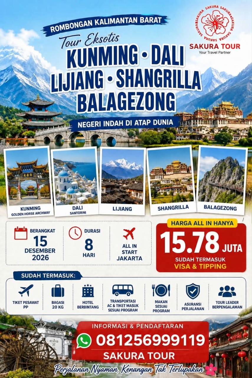 Tour Eksotis Kunming - Dali - Lijiang - Shangri-La - Balagezong